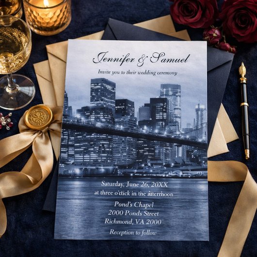 Invitation New York City Skyline Modern Luxury