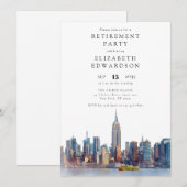 Invitation New York City Skyline Retirement Party (Devant / Derrière)