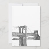 Invitation New York City Watercolor Destination Mariage chic (Dos)