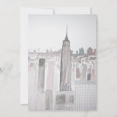 Invitation New York City Watercolor Destination Mariage chic (Dos)