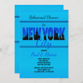 Invitation New York dans l'invitation bleue (Devant / Derrière)