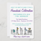Invitation New York Hanoukka NYC Landmarks Jewish Holiday (Devant)