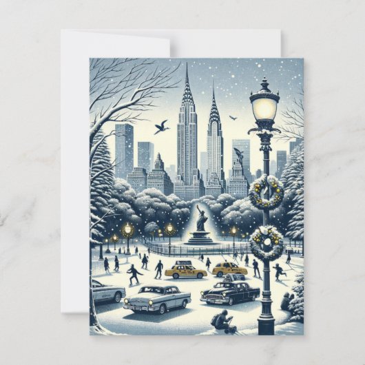 Invitation New York Holiday Elegance - Noël personnalisable (Devant)