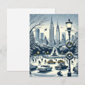 Invitation New York Holiday Elegance - Noël personnalisable (Devant / Derrière)