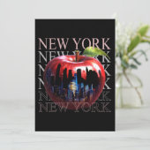 Invitation New York La Grosse Pomme Fruit Silhouette City (Debout devant)