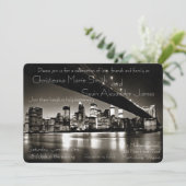 Invitation New York moderne noir et blanc en soirée (Debout devant)