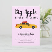 Invitation New York Taxi Big Apple Bachelorette Party (Debout devant)