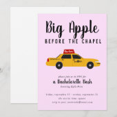 Invitation New York Taxi Big Apple Bachelorette Party (Devant / Derrière)