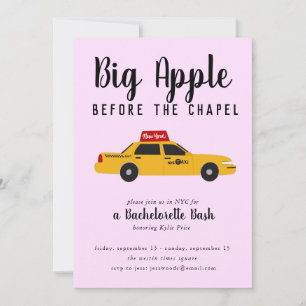 Invitation New York Taxi Big Apple Bachelorette Party