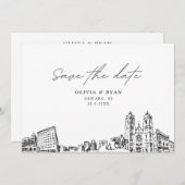 Invitation Newark NJ Wedding Save the Date Modern (Devant / Derrière)