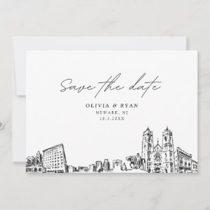 Invitation Newark NJ Wedding Save the Date Modern