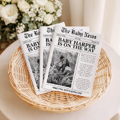 Invitation Newspaper Baby Expecting Pregnancy Announcement