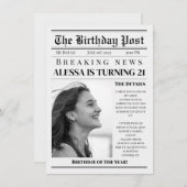 INVITATION NEWSPAPER BIRTHDAY (Devant / Derrière)