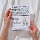 Invitation Newspaper Jingle and Mingle Cocktail Christmas