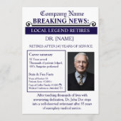 Invitation Newspaper Style Doctor Retirement Card | Custom (Devant)