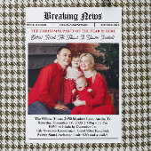 Invitation Newspaper Vintage Christmas Party
