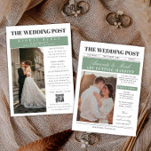 Invitation Newspaper Wedding Unique Fun Black and white