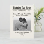 Invitation Newsprint Headline Wedding (Debout devant)