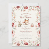 Invitation Next Chapter  animals wildflowers baby shower (Devant)