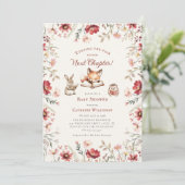 Invitation Next Chapter  animals wildflowers baby shower (Debout devant)