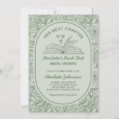 Invitation Next Chapter Book Club Sage Green Bridal Shower (Devant)