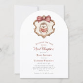 Invitation Next Chapter Watercolor Hedgehog Reading Book  (Devant)