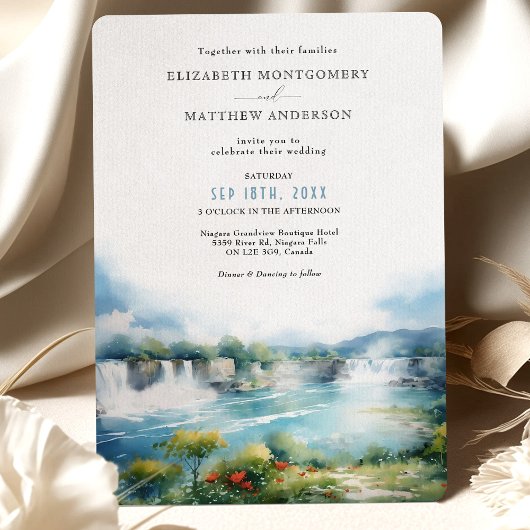 Invitation Niagara Falls Cascade Canada Mariage