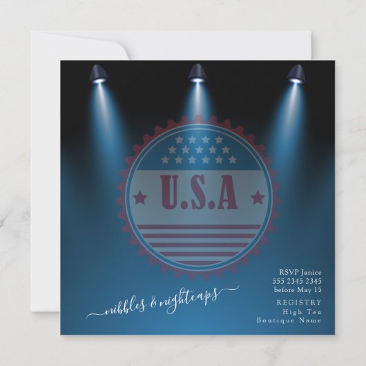 Invitation Nibbles Nightcaps Engagement Parti Trump Great (Dos)