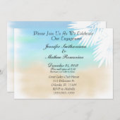 Invitation Nice Beach Scene Theme Engagement Party (Devant / Derrière)