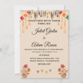 Invitation Nice boho rustique moderne élégant mariage mexicai (Devant)