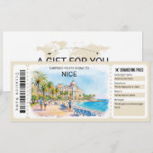 Invitation Nice France Trip Boarding Pass Ticket (Devant / Derrière)