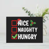 Invitation Nice Naughty Hungry Christmas List Famille Vacance (Debout devant)