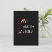 Invitation Nice Naughty I Tried Christmas List Xmas Santa Cla (Debout devant)