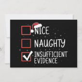 Invitation Nice Naughty Insufficient Evidence Christmas Funny (Devant)