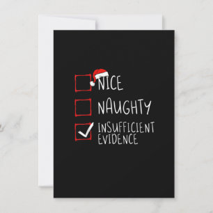 Invitation Nice Naughty Insufficient Evidence Christmas Santa