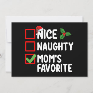 Invitation Nice Naughty Maman's Favorite Christmas List Famil