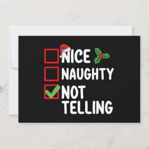 Invitation Nice Naughty Not Telling Christmas List Holiday