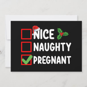 Invitation Nice Naughty Pregnant Liste de Noël Grossesse