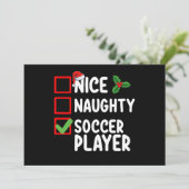 Invitation Nice Naughty Soccer Joueur Noël (Debout devant)