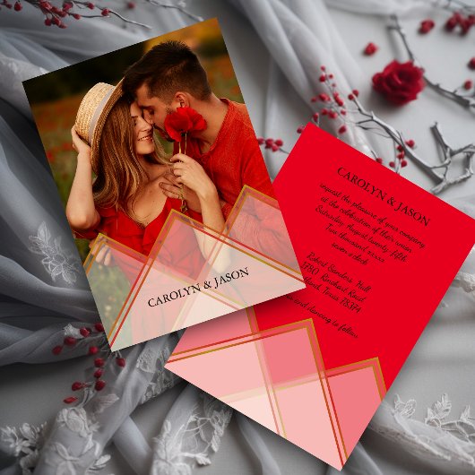 Invitation Nice Transparency Effect Romantic Couple Photo