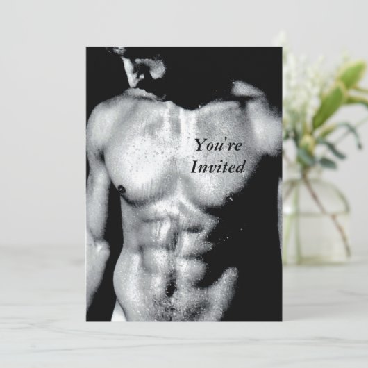 Invitation Nick Wet bw, tu es invité (Debout devant)