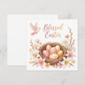 Invitation Nid de Pâques avec œufs (Devant / Derrière)