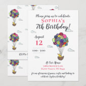 Invitation Nid d'oiseau à air chaud mignon Anniversaire (Devant / Derrière)