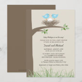 Invitation Nid d'oiseau - Baby shower gai-couple (Devant / Derrière)