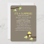 Invitation Nid d'oiseaux et Baby shower de fleurs (Devant)