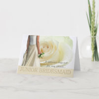 Niece Junior Bridesmaid demande blanc rose