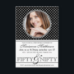 Invitation Nifty 50th Birthday Party avec photo<br><div class="desc">Invitation rapide et facile pour une femme spéciale célébrant son 50e anniversaire ! Il suffit d'ajouter son nom complet et les détails de la fête, et de télécharger une photo préférée d'elle (repositionner ou redimensionner si nécessaire) et vous avez créé une classe, une invitation d'une partie personnalisée aimable. Moderne, facile...</div>