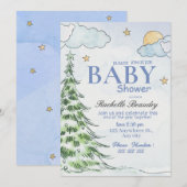 Invitation Night Christmas tree baby shower (Devant / Derrière)