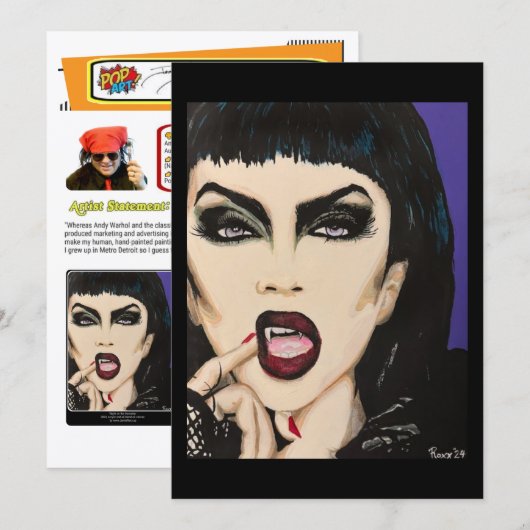 Invitation ‘Night on the Doorstep’ Painting Small-Scale Print (Devant / Derrière)