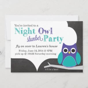 Invitation Night Owl Fête de bois